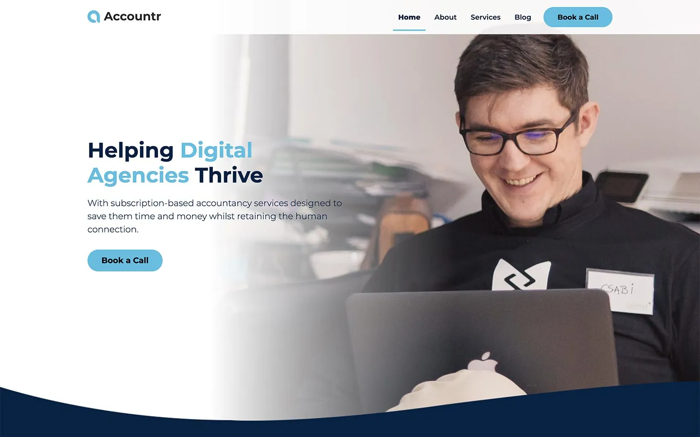 The Accountr website homepage