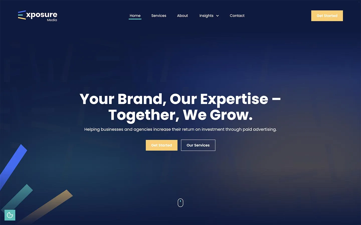 The Exposure Media website homepage